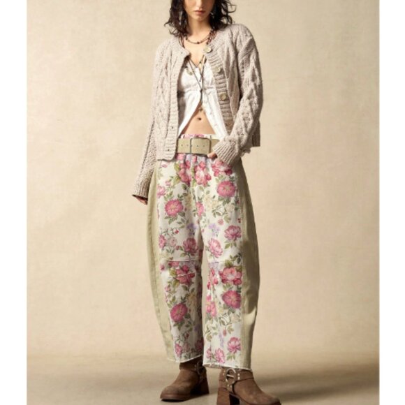 NWOT 2026 Fantastic Floral Good Luck Barrel Jeans - Picture 2 of 8